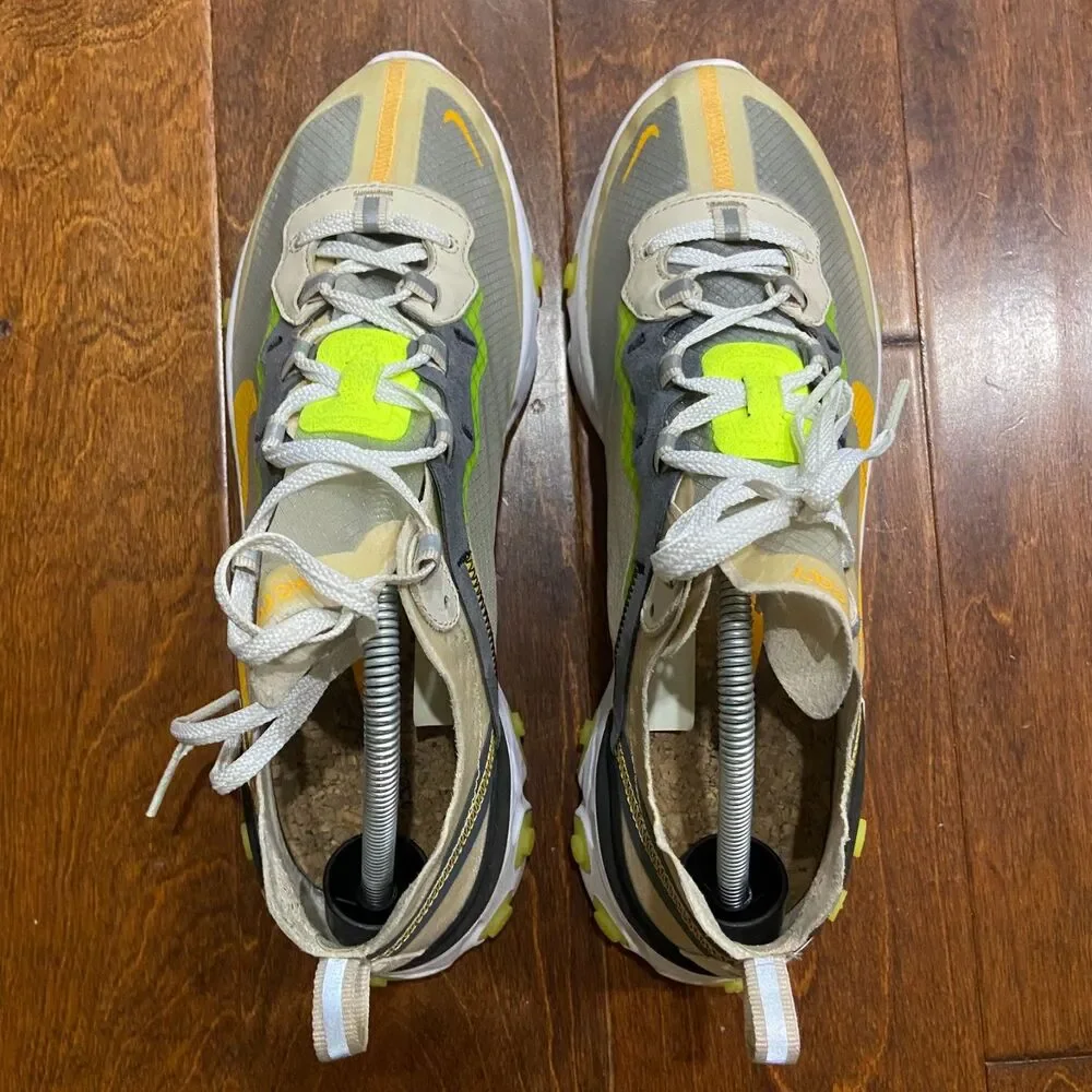 Nike React Element 87 Light Orewood Brown Laser Orange AQ1090-101 Mens Size 10.5